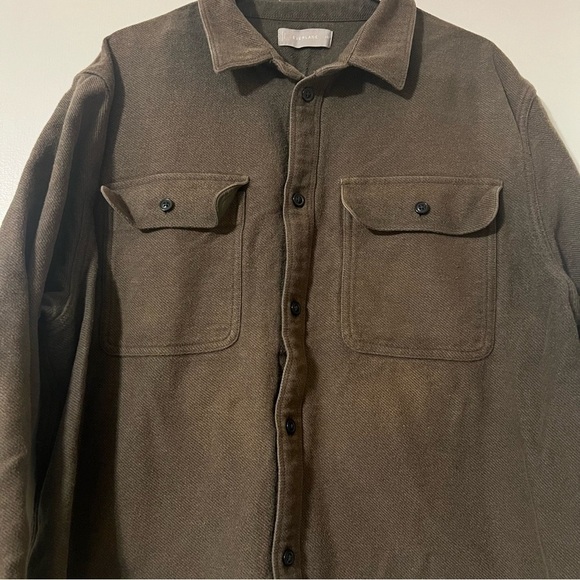 Everlane Men's Heavyweight Overshirt Shacket in Heathered Green Sz XXL *Flawed* - Picture 4 of 15